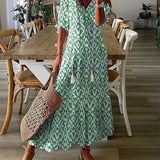 Luna | Pieguļošs Boho A-līnijas Maxi Kleita