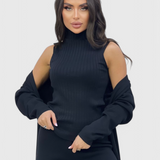 Mahalia Eleganta Griezuma 3-daļu Mīkstā Trikotāžas Komplekts