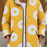 Sandra | Dzeltenā margrietiņu raksta quilted jaka