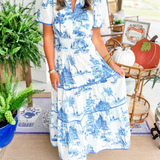Eliza | Klasiskais Toile Maxi Kleita