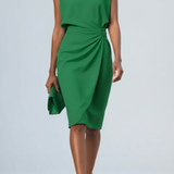 Eloise Drapēta Midi Kleita