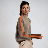 Malou | Herringbone Turtleneck Sweater
