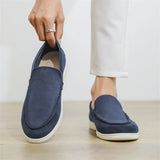 Vīriešu minimālistiski zamša slip-on mokasīni