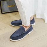 Vīriešu minimālistiski zamša slip-on mokasīni