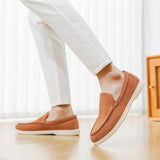 Vīriešu minimālistiski zamša slip-on mokasīni