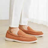 Vīriešu minimālistiski zamša slip-on mokasīni