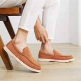 Vīriešu minimālistiski zamša slip-on mokasīni