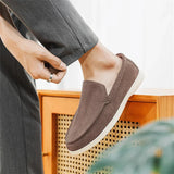 Vīriešu minimālistiski zamša slip-on mokasīni