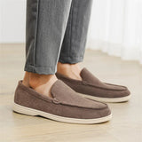 Vīriešu minimālistiski zamša slip-on mokasīni