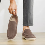 Vīriešu minimālistiski zamša slip-on mokasīni
