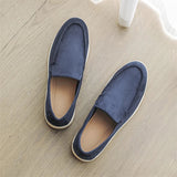 Vīriešu minimālistiski zamša slip-on mokasīni