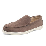 Vīriešu minimālistiski zamša slip-on mokasīni