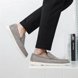 Vīriešu minimālistiski zamša slip-on mokasīni