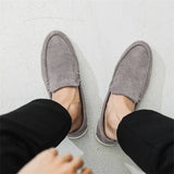 Vīriešu minimālistiski zamša slip-on mokasīni