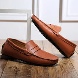 Vīriešu ādas vasaras slip-on mokasīni