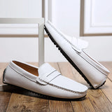 Vīriešu ādas vasaras slip-on mokasīni