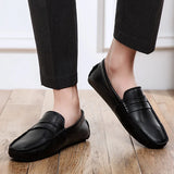 Vīriešu ādas vasaras slip-on mokasīni