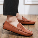 Vīriešu ādas vasaras slip-on mokasīni