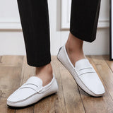 Vīriešu ādas vasaras slip-on mokasīni