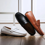 Vīriešu ādas vasaras slip-on mokasīni