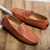 Vīriešu ādas vasaras slip-on mokasīni