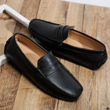 Vīriešu ādas vasaras slip-on mokasīni