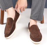 Vīriešu eleganti zamša slip-on mokasīni