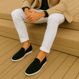 Vīriešu mīkstās zamšādas slip-on mokasīni