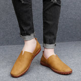 Vīriešu atpūtas ādas slip-on mokasīni