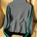Malou | Herringbone Turtleneck Sweater