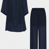 Plūstošs Off-Shoulder Divdaļīgs Kaķa Komplekts