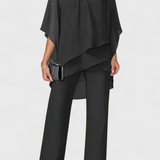 Plūstošs Off-Shoulder Divdaļīgs Kaķa Komplekts