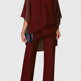 Plūstošs Off-Shoulder Divdaļīgs Kaķa Komplekts