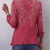 Anouk | Vintage Paisley Drukas Rūtainā Jaka