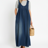 Ivy | Vintage džinsa maxi kleita